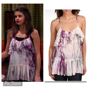 Purple and White Tie-Dye Blouse